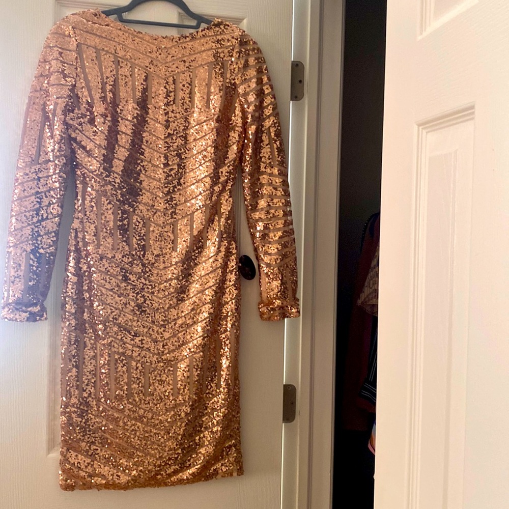 Rose Gold sequined dress